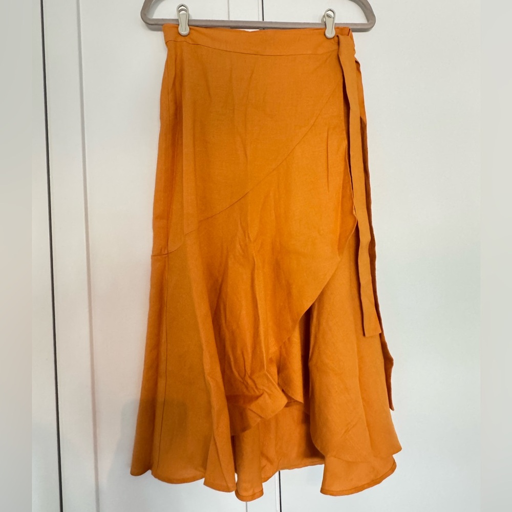 Cuyana Linen Wrap Skirt